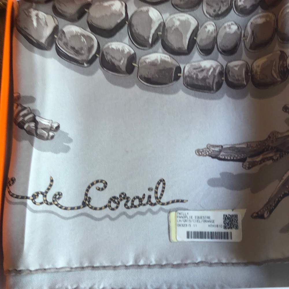 Hermes 100 percent silk bought in Paris sote Fleures chíllate sepia monotones